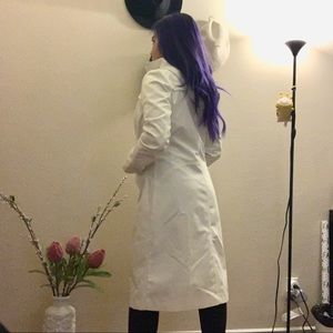 H&M Hooded Light Ivory Long Coat